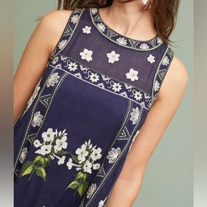 Anthropologie NWT never worn Maeve Rosa Embroidered Swing dress